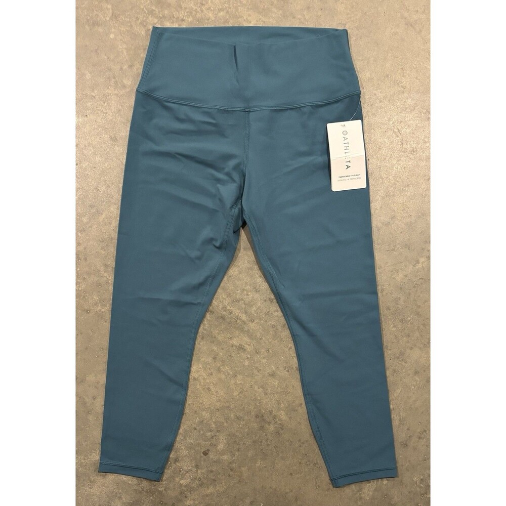 ATHLETA Teal Transcend 7/8 Tight Leggings Size Large #798638 NEW